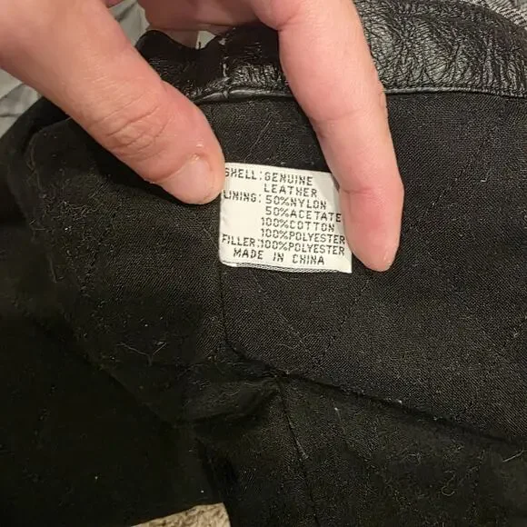EUC Outdoor Exchange Mens L Black Leather Coat Vintage